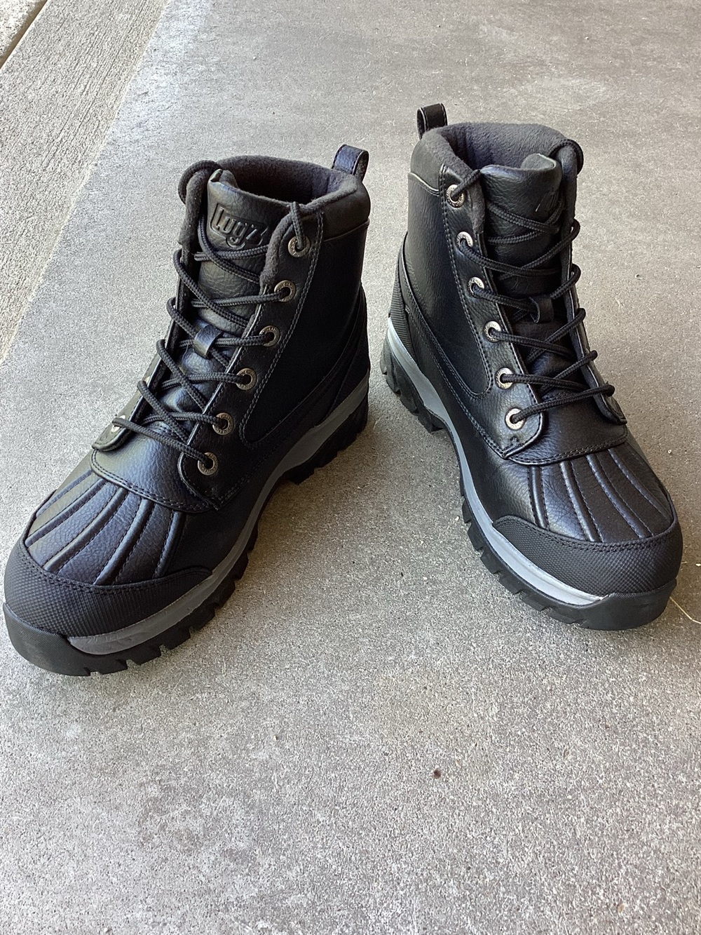 Lugz Black Duck Boots Men’s 9 Slip Resistant Hiking Work Outdoor Lace Up